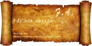 Fábik Attila névjegykártya